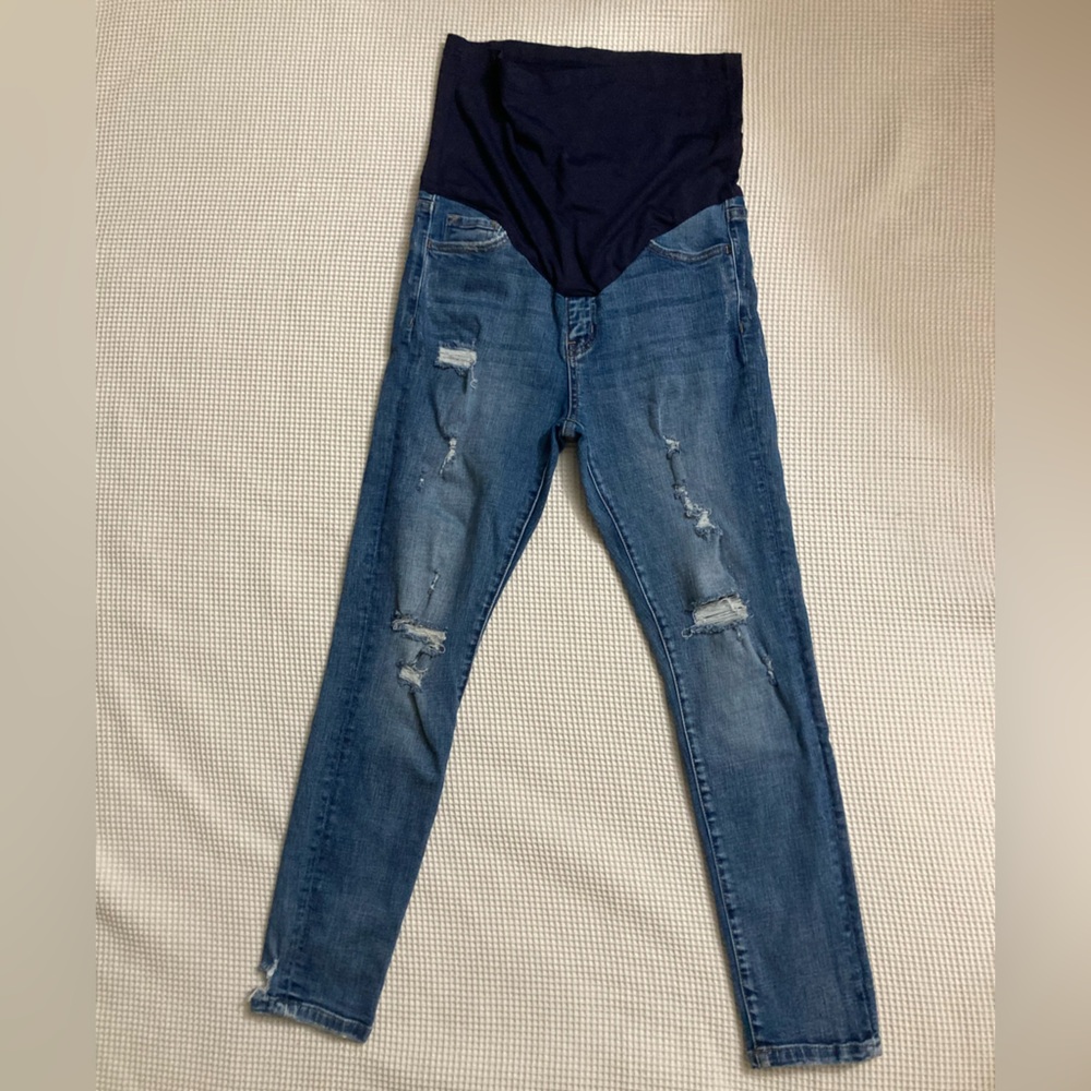 PinkBlush Maternity Jeans Size 28 (Size 6) Distressed Skinny Stretchy Pregnancy